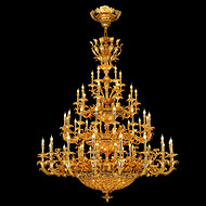 Masatiro French all brass -61088-5+10+16+1 chandelier candle light