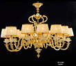 La pure copper gilt hand glass modern Chandelier