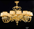 La pure copper gilt hand glass modern Chandelier