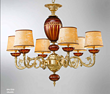 La pure copper gold-plated hand made ceramic modern Chandelier