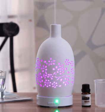 Night Light,ceramics,Aromatherapy lamp,Intelligence,humidification,Hollow,Ultrasonic,LED