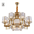 Chandelier,Chinese style,Luxurious,living room,copper,white,Cylindrical