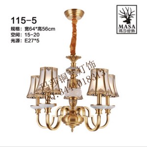 Chandelier,European,Luxurious,living room,copper,Lamp cap,narrow