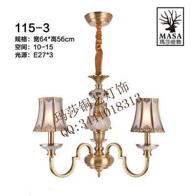 Chandelier,European,Luxurious,living room,copper,Lamp cap,Double