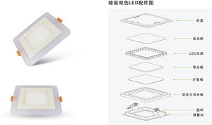 Modern, Simple,Household Lighting, LED, 5W, Dark Mounted, Double Color,Panel Light