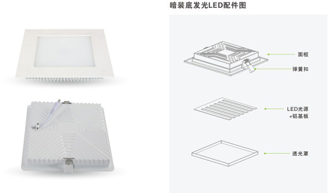 Modern, Simple, Household Lighting, LED, 3W, Dark Mounted, Bottom, Luminous,  Panel Light