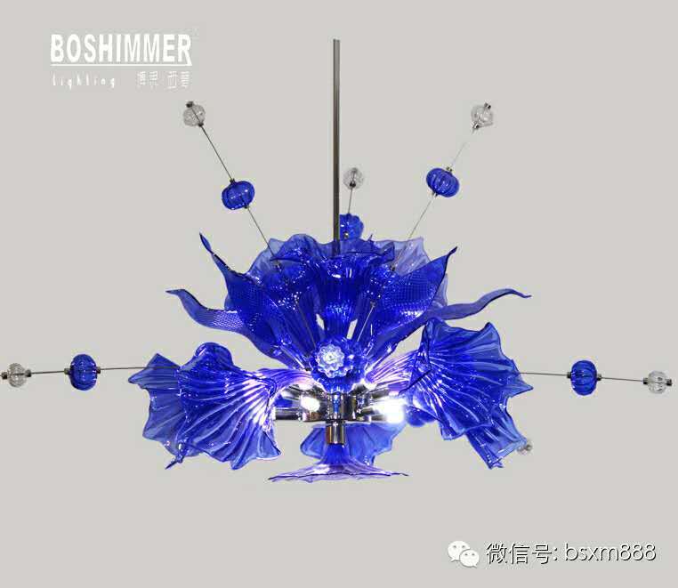 Boshimmer  modern interior glass chandelier blue dream