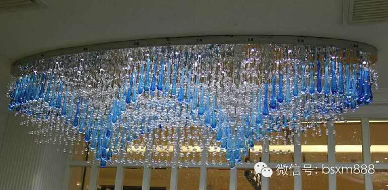 Boshimmer  modern interior lobby Blue Crystal Pendant