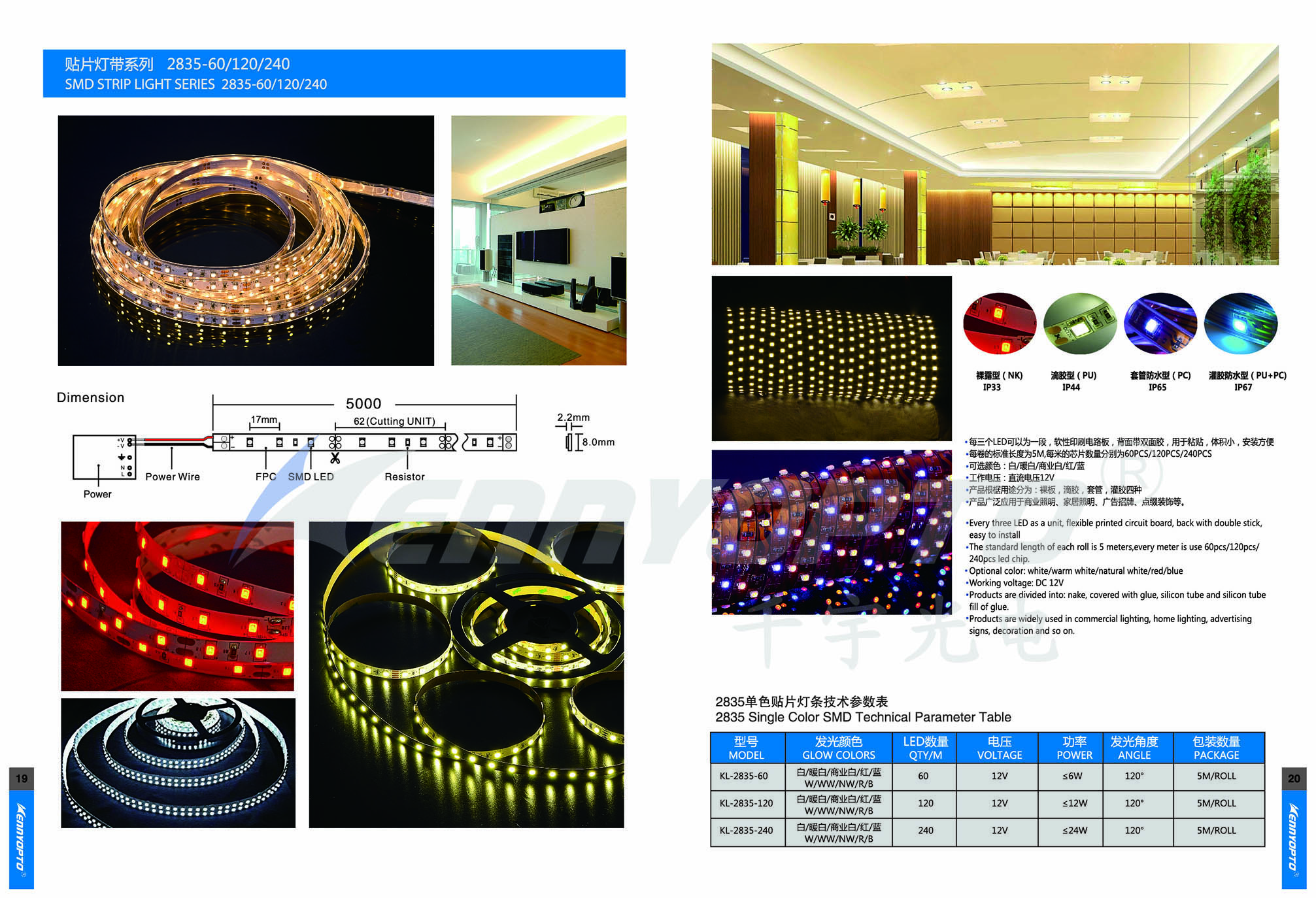 qianyu,smart,LED kL-2835-60/120