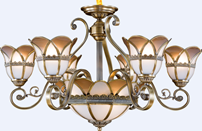 Fushi. Carmet 7012A-6 Home Furnishing American copper lamp lighting