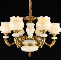 Kanidi modern indoor all brass natural jade Chandelier