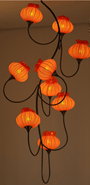 Tukas 3336 orange glass chandelier in Lily