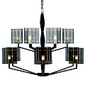 ART LAMP modern interior, black, gold, glass, steel Chandelier