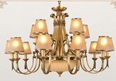 Yuyi 8085/15 modern indoor all bronze Chinese Chandelier