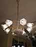 Yizhongyi  9258--8 glass sand blasting lampshade, modern gold-plated Chandelier