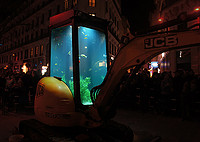 A Gleamy Fishbowl Combined with Excavator