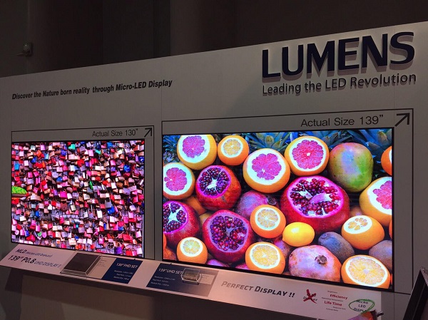 Large Sized Lumens Micro LED Displays 