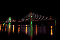 The Bayview Bridge on the Mississippi River Shines at Night