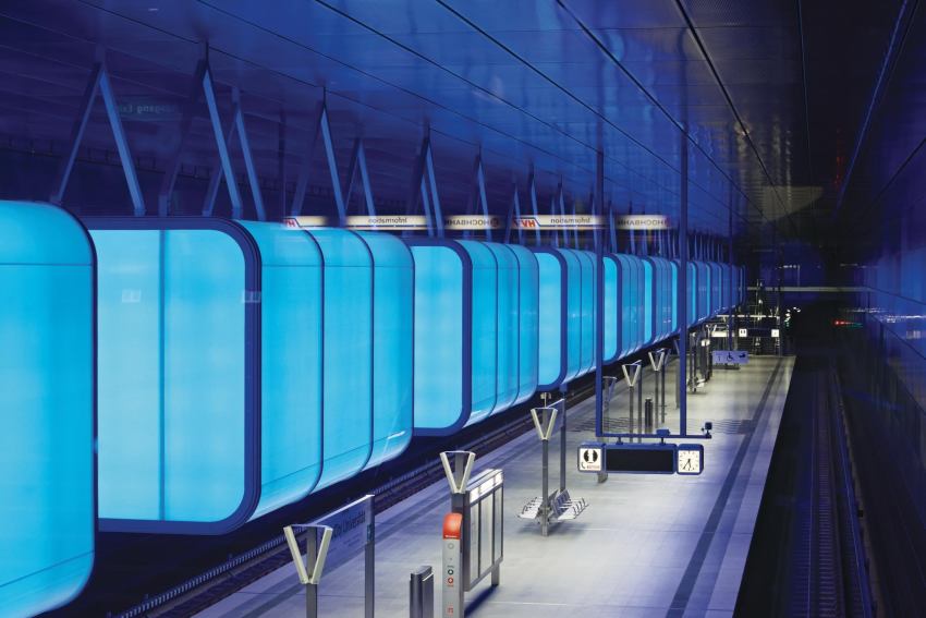 The LED in HafenCity Subway Station, Hamburg, Germany