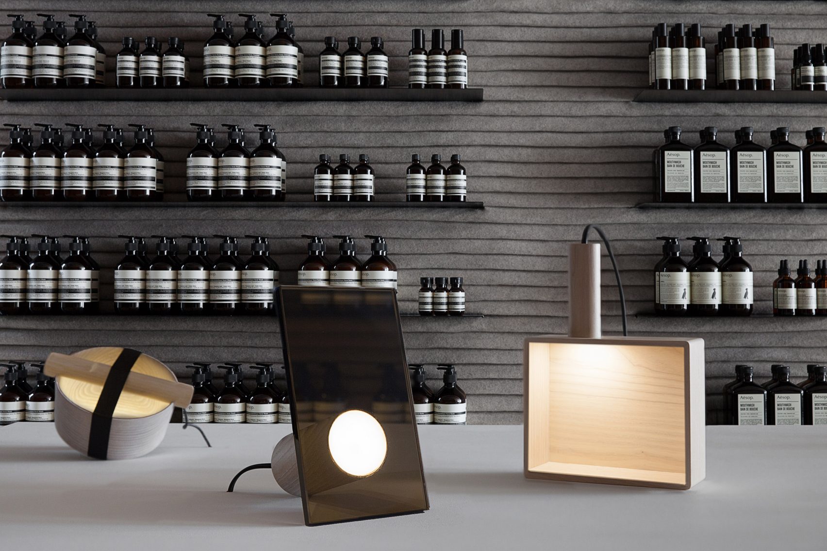 MSDS Studio Illuminates Aesop Store in Toronto with Collection of Compact Lamps
