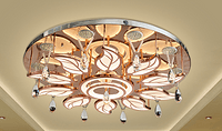 FA Jia Li aluminum acrylic living room restaurant chandelier, circular crystal ceiling lamp