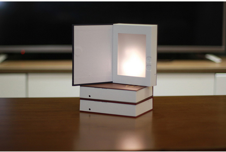 LED Flame Effect Book Shaped Light