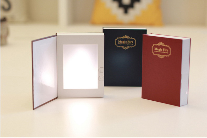 LED Flame Effect Book Shaped Light