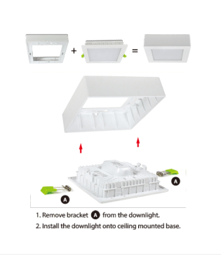 Square  type Recessed Mounted ceiling lights fixtures LED panel lamp 12W  20W for option