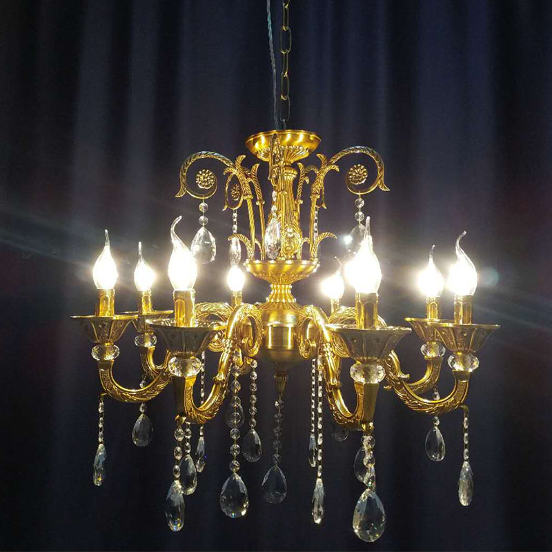 Golden Antique brass chandelier Zhongshan Guzhen chandelier lights