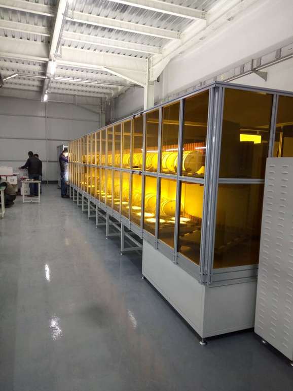 Led lamp aging line