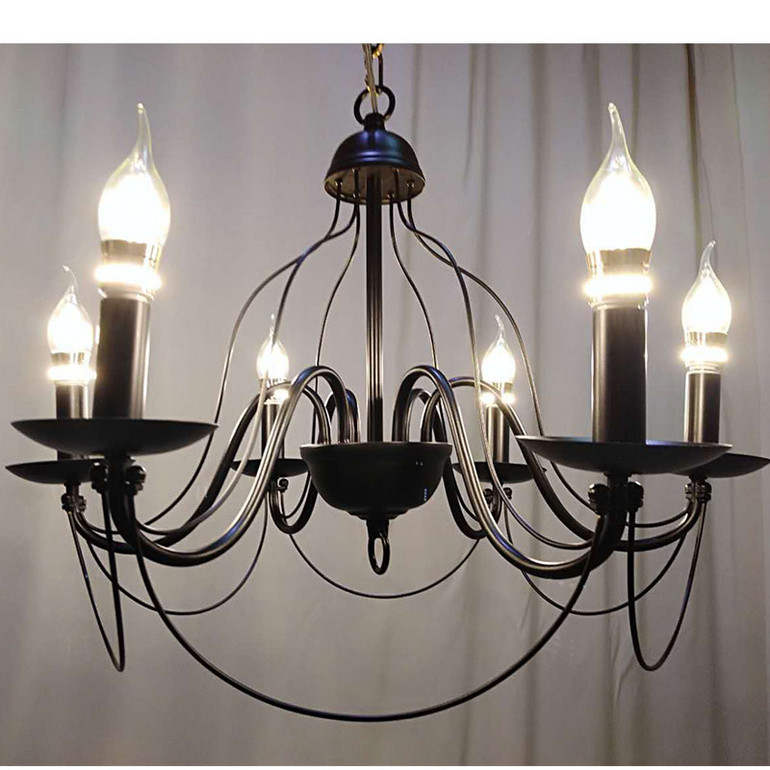 68921/6 santin finished + black pendant light chandelier