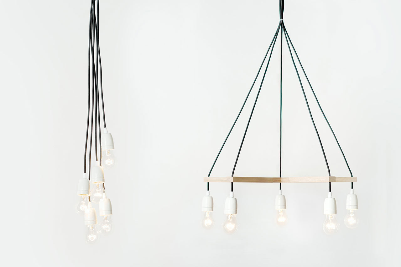 Palka Turns Corded Light Sockets into Chandeliers