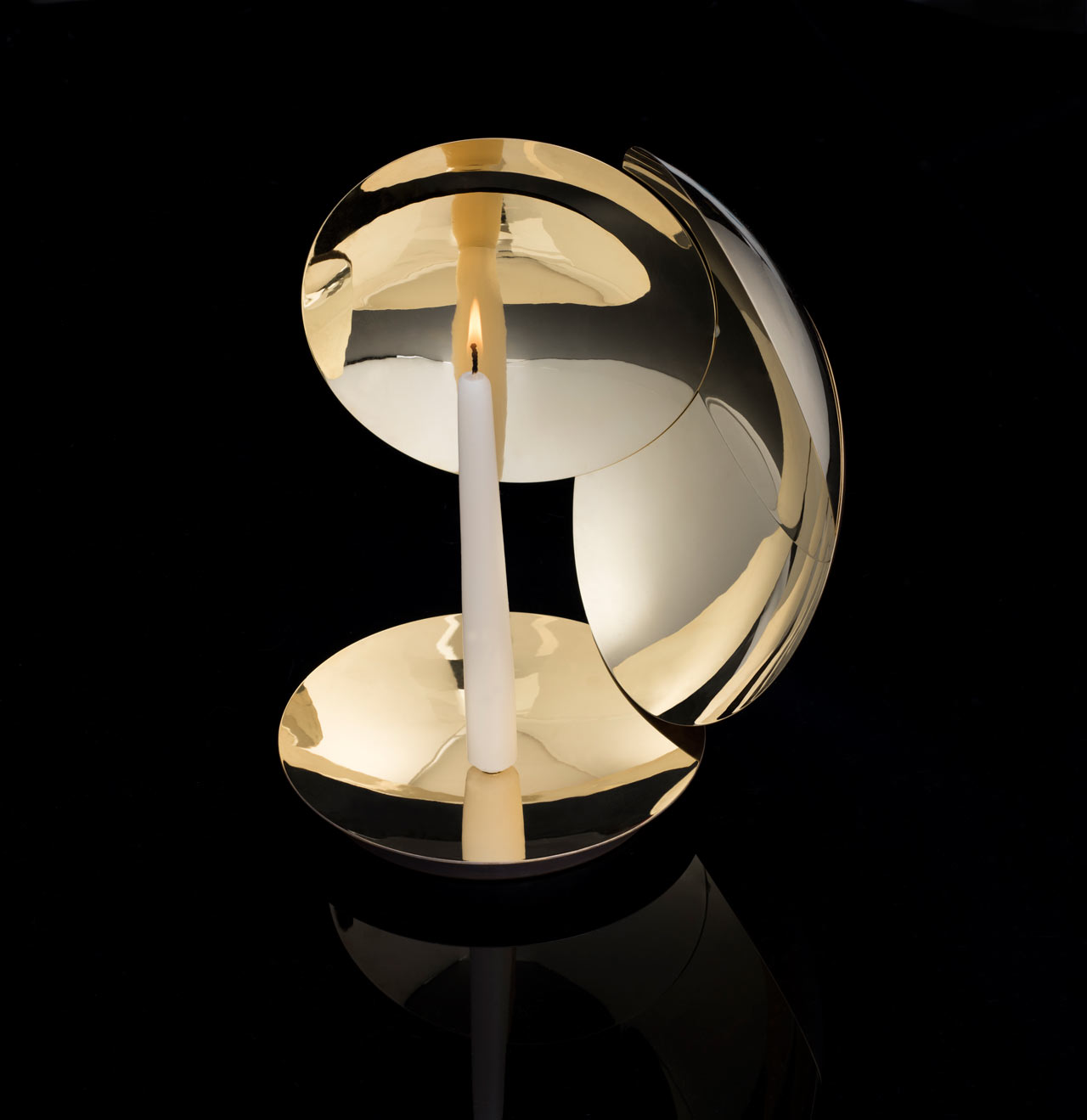 A Brass Candelabra That Amplifies the Candle Light
