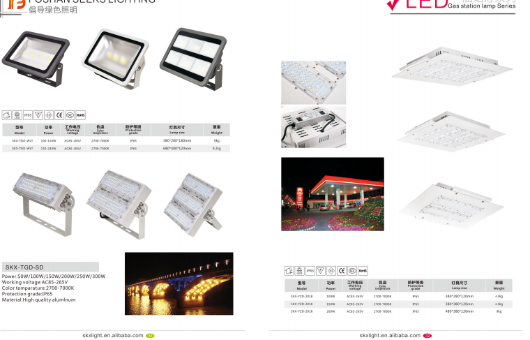 Simple outdoor LED projection light