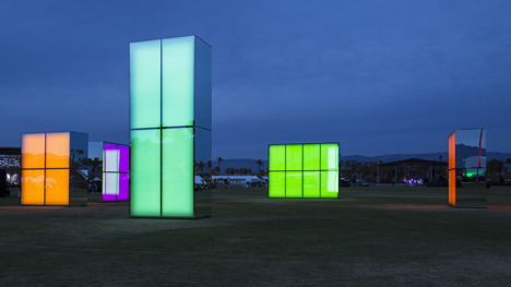 Neon Mirrors by Phillip K Smith III Created Glowing Beacons at Coachella