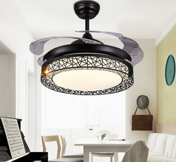 High quality Home decoration modern hidden blade led ceiling fan light