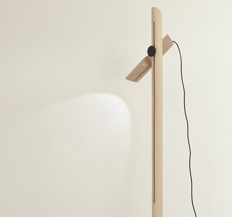 Poise Lamp By Saif Faisal Slides Up and Down to Adjust Light Levels
