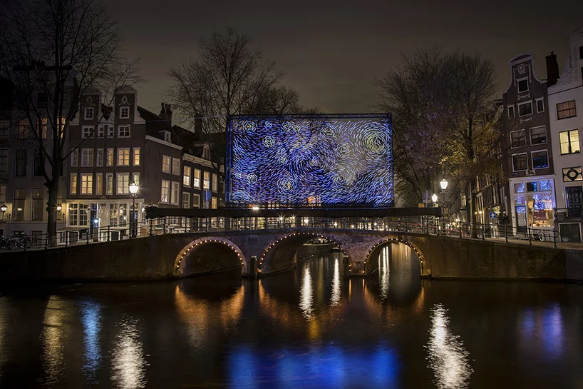 'Starry Night' Plays with the Expressionism of Van Gogh at Amsterdam Light Festival 2018