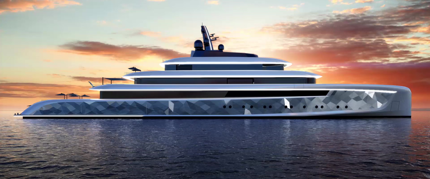 Moonstone's Dramatic Hull Lights Blend Into The Horizon