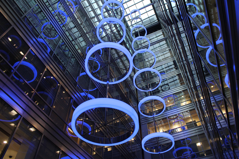 The Light Lab Installs Massive Illuminated Rings At Broadgate West Offices