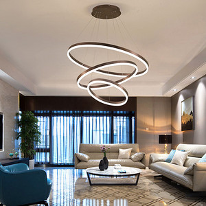 Minimalist and fashionable black circle chandelier