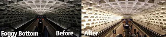 15 subway stations in Washington are upgraded to LED lighting