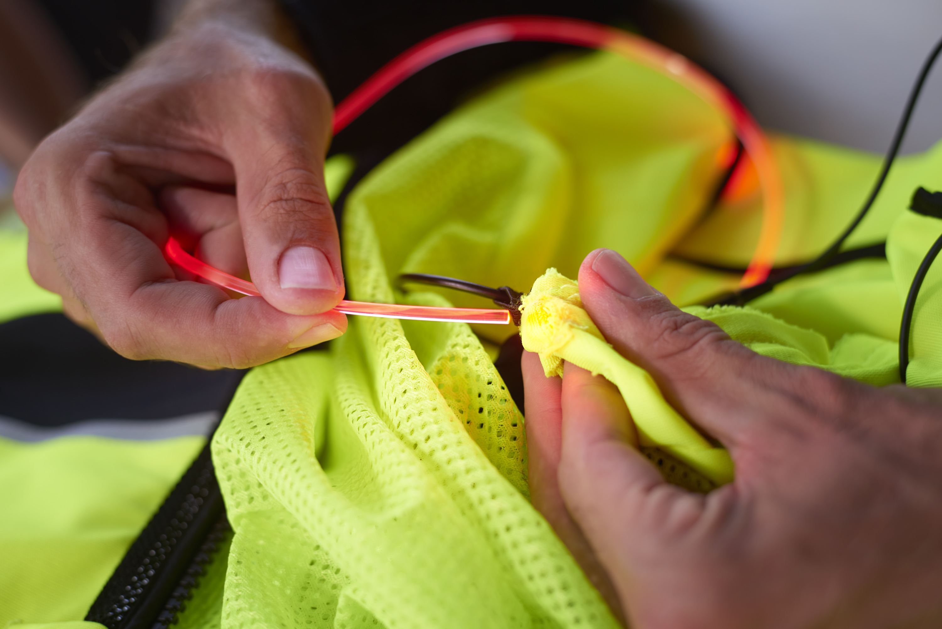 Wear LED Embedded Lighting Jacket for Safer Motorbike Ride
