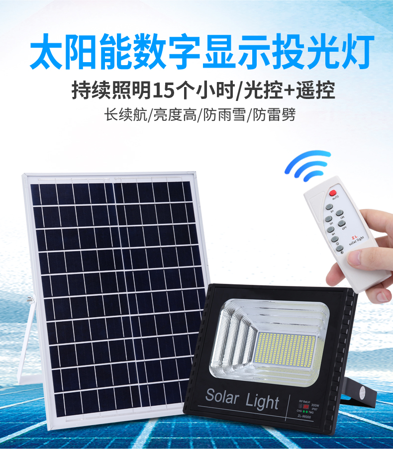 Solar digital display projector