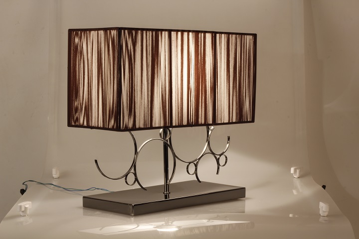 Heavy metal brushed table lamp