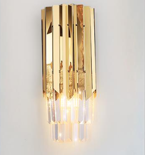 Golden Glossy Crystal Wall Lamp
