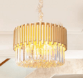 Circle Golden Brass an Crystal Chandelier