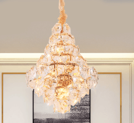 Luxury Conical Crystal Multilayer Chandelier