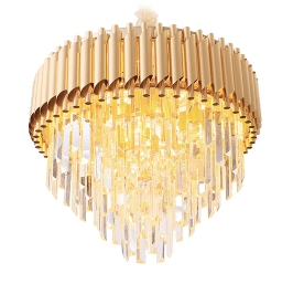 Luxury Brass and Crystal Multilayer Chandelier