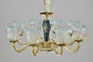 8 Heads Flower Shape Carved Chandelier